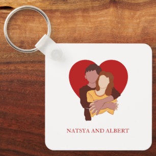 cute couple unique elegant keychain
