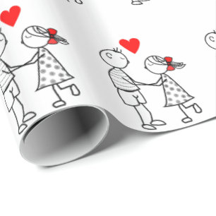 Cute Couple Wrapping Paper