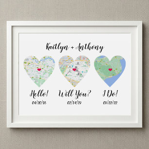 Cute Couple's Special Dates Wedding Poster