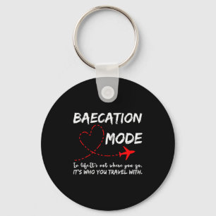 Cute Couples Trip Matching Vacation Baecation Mode Keychain