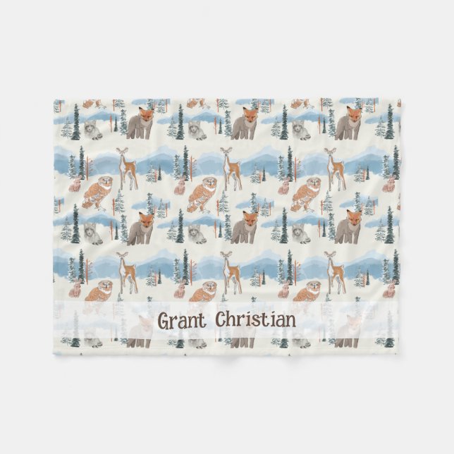 Cute Couverture de bébé pour animaux de la forêt p (Devant (Horizontal))