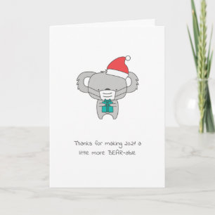 Cute Covid Themed Christmas Card - Personalise