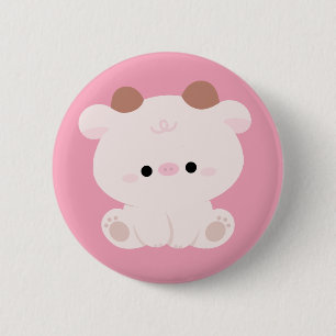 Cute Cow 2 Inch Round Button