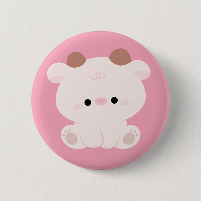 Cute Cow 2 Inch Round Button (Front)