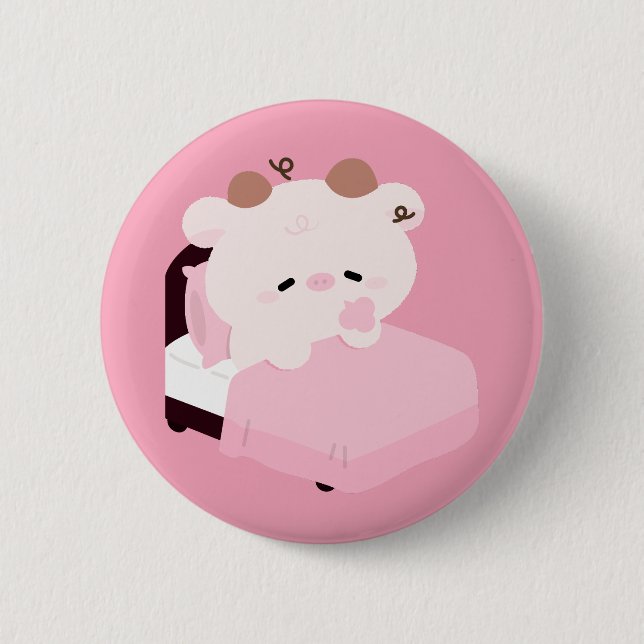 Cute Cow 2 Inch Round Button (Front)