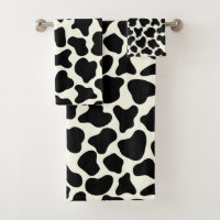 Cute Cow Animal Print Pattern Aesthetic Black
