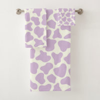 Cute Cow Animal Print Pattern Aesthetic Lilac