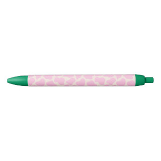 Cute Cow Animal Print Pattern Aesthetic Pink Black Ink Pen