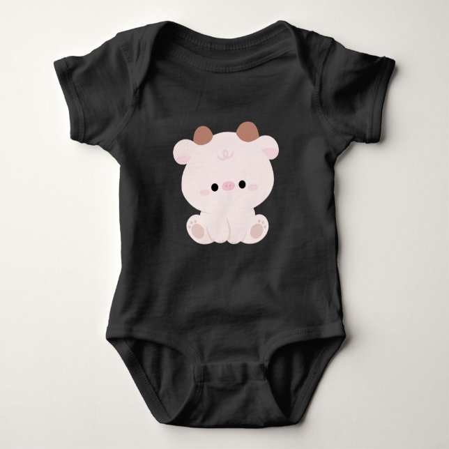 Cute Cow Baby Bodysuit (Front)