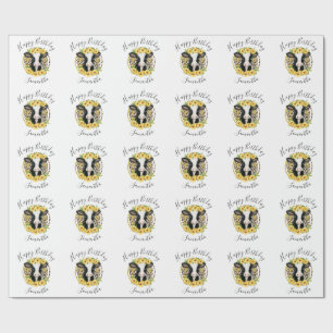 Cute cow birthday wrapping paper