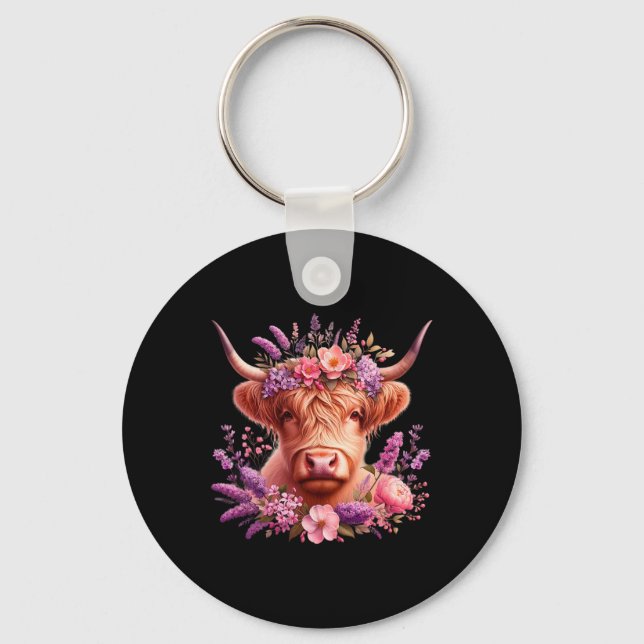 Cute Cow Byby Valentine Lover Love  Keychain (Front)
