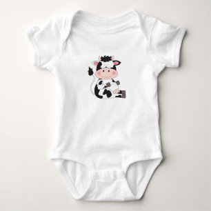 Cute Cow Cartoon Baby Bodysuit