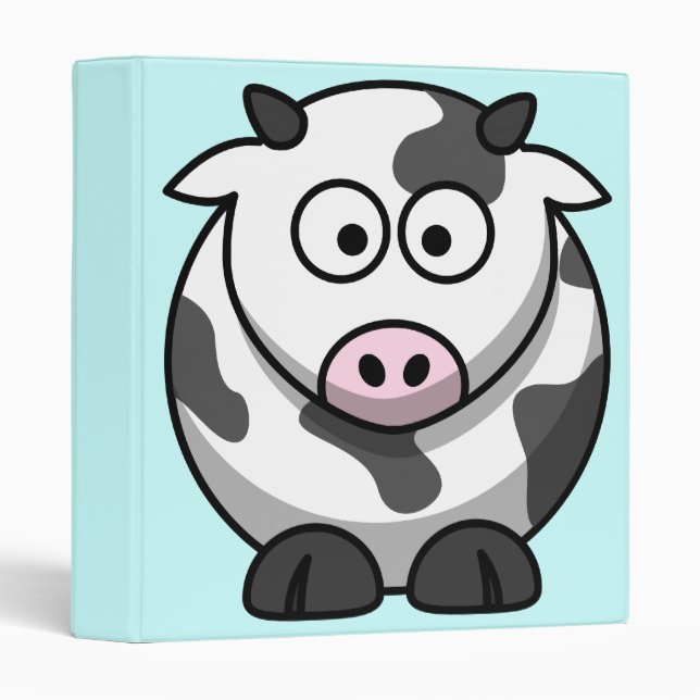 Cute Cow Cartoon Graphic Binder (Front/Spine)