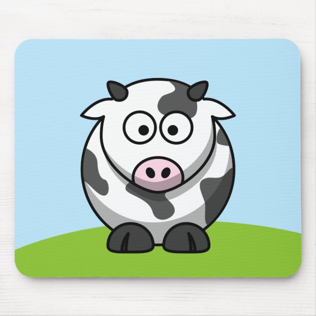 Cute Cow Cartoon Mouse Pad (Front)