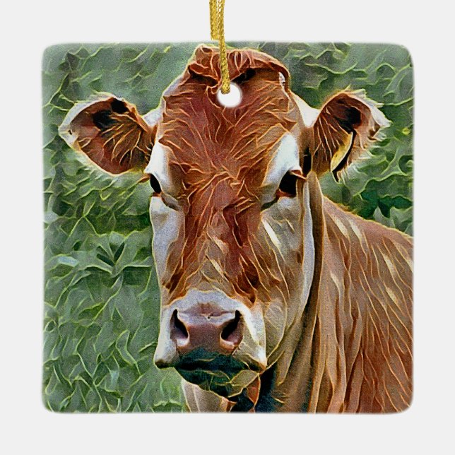 CUTE COW CERAMIC ORNAMENT (Front)