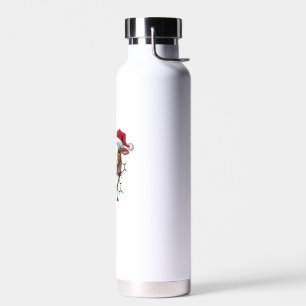 Cute Cow Christmas Light Reindeer Santa Christmas Water Bottle