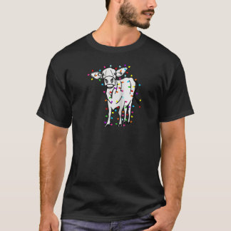 Cute Cow Christmas Lights Cow Owner Cow Lover Chri T-Shirt