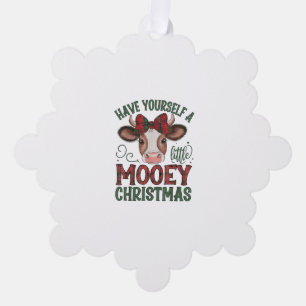 Cute Cow Christmas  Ornament Card