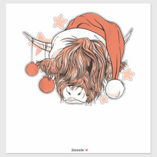 Cute Cow Christmas Santa Hat Funny Festive