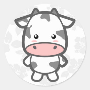 Cute Cow Classic Round Sticker