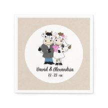 Cute Cow Couple Wedding Rustic Country