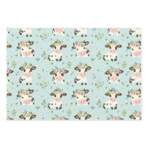 Cute Cow Flower Wreath Gift Wrap For Any Events