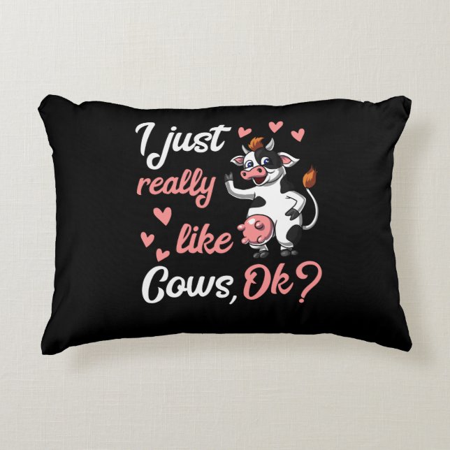Cute Cow Funny Farm Ranch Animal Accent Pillow (Front)
