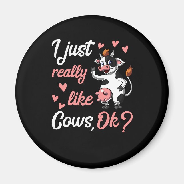 Cute Cow Funny Farm Ranch Animal Magnet (Front)