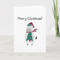 cute cow funny pun merry Christmas happy