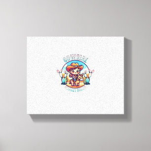 Cute Cow Girl Horse Riding Cowgirl Sunset Rider _1 Canvas Print