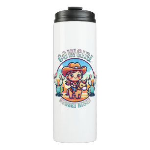 Cute Cow Girl Horse Riding Cowgirl Sunset Rider _1 Thermal Tumbler