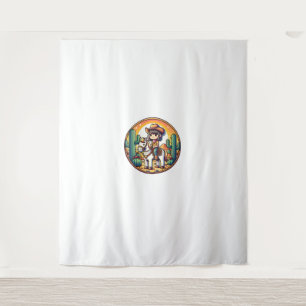 Cute Cow Girl Horse Riding Cowgirl Sunset Rider _5 Tapestry