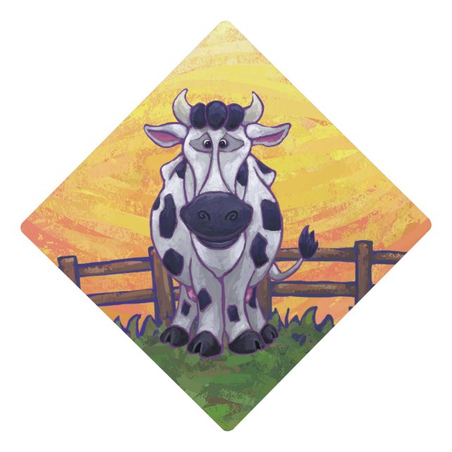 Cute Cow Graduation Cap Topper (Front)