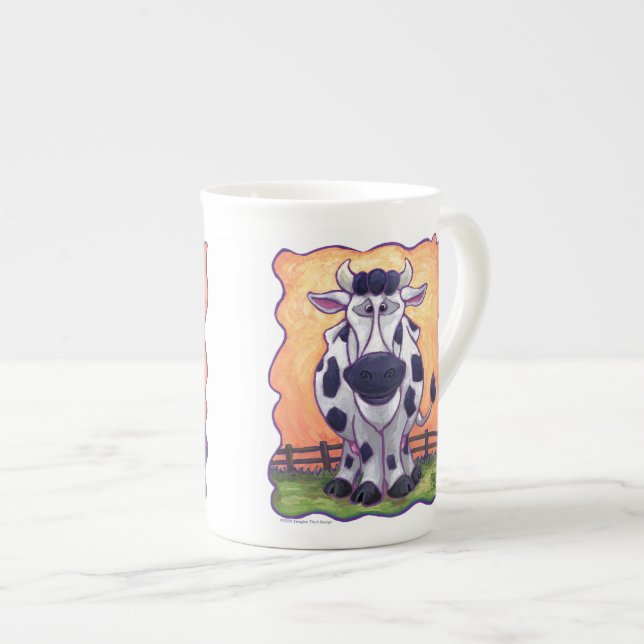 Cute Cow Heads and Tails Hot Cocoa Mug (Front Right)