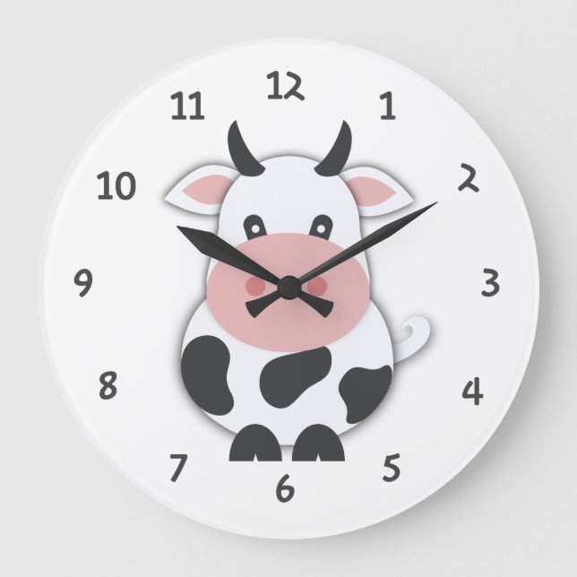 Cute Cow Large Clock (Front)