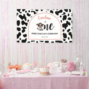 cute cow let's celebrate banner