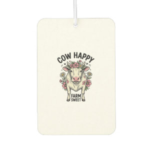 Cute Cow Lover Vintage Floral Farm Animal Art (3) Air Freshener