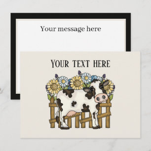 Cute cow lovers add message card