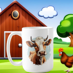 cute cow lovers add monogram coffee mug