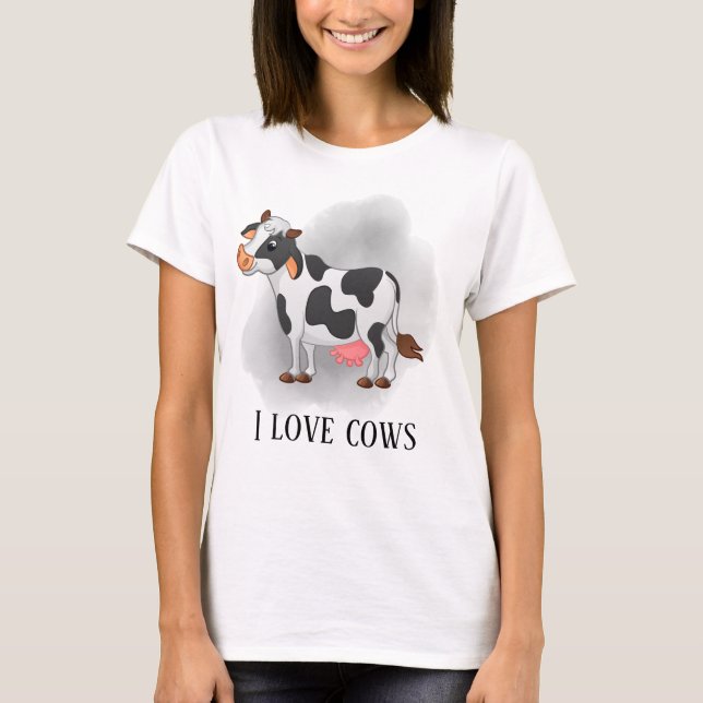 cute cow lovers add text  T-Shirt (Front)
