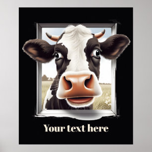Cute cow lovers customizable  poster