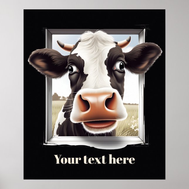 Cute cow lovers customizable  poster (Front)