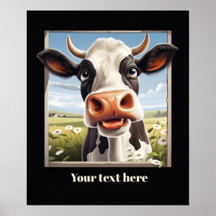 Cute cow lovers customizable  poster