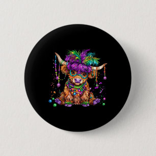 Cute Cow Mardi Gras Funny Cow Men Women Costume 2 Inch Round Button