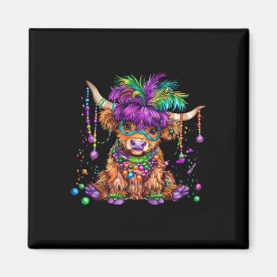 Cute Cow Mardi Gras Funny Cow Men Women Costume Magnet