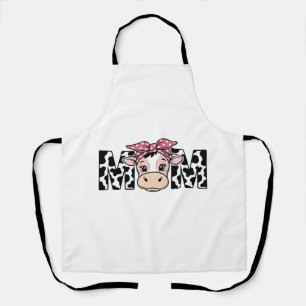 Cute Cow Mom Bow Graphic Design_1 Apron
