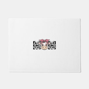 Cute Cow Mom Bow Graphic Design_1 Doormat