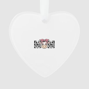 Cute Cow Mom Bow Graphic Design_1 Ornament