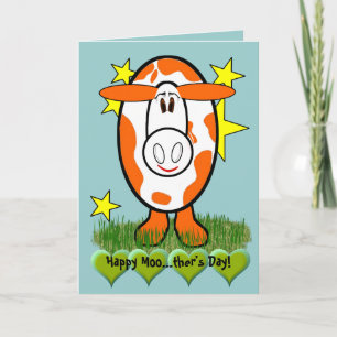 Cute Cow Mothers Day Happy Moo...ther's Day! Card