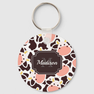 Cute Cow Pattern Keychain